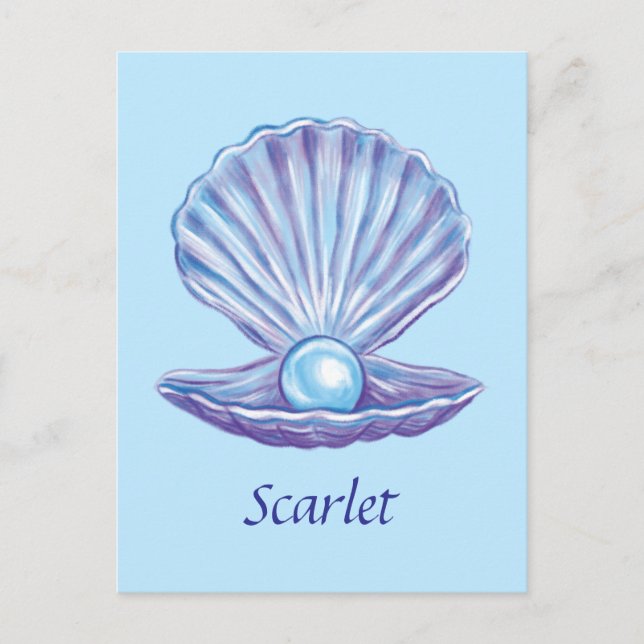 Personalisierbare Perle des Ozeans (Blau) Postkarte (Vorderseite)