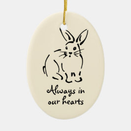Personalisierbare Rabbit-Gedenkstätte Keramik Ornament