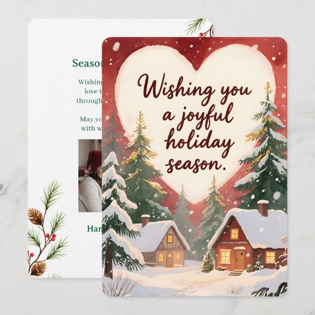 Personalisierbare vintage Flach-Weihnachtskarte  Feiertagskarte (Vorne/Hinten)