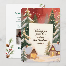 Personalisierbare Vintage-Weihnachtskarte mit Flac Feiertagskarte