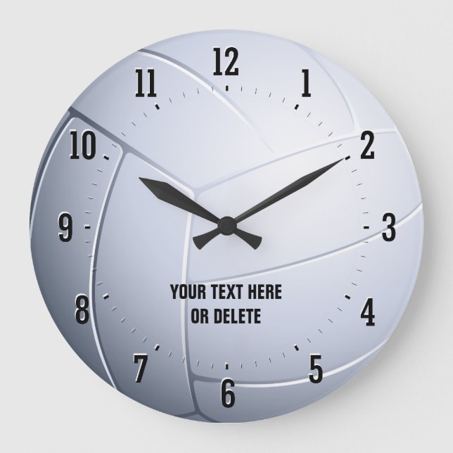 Personalisierbare Volleyball | Sportgeschenke Große Wanduhr (Vorderseite)