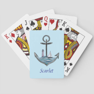 Personalisierbarer Anker- und Leuchtturm (Version Spielkarten