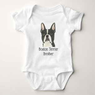 Personalisierbarer Boston Terrier Hund Baby Strampler