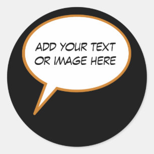 personalisierbarer Cartoon-Sprechballon Runder Aufkleber