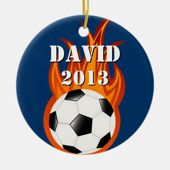 Personalisierbarer Fußball/Fußball Keramikornament (Vorne)