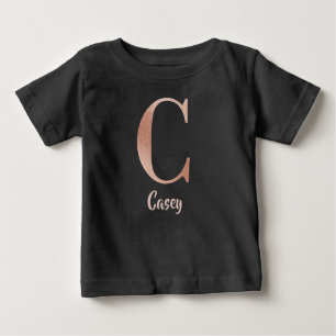 Personalisierbarer Name Rose Goldbrief C Baby T-shirt