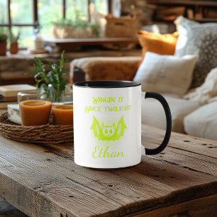 Personalisierbarer Neon-Halloween-Becher - grünes  Tasse