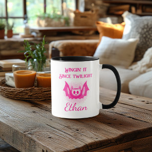 Personalisierbarer Neon-Halloween-Becher - Pink Fl Tasse