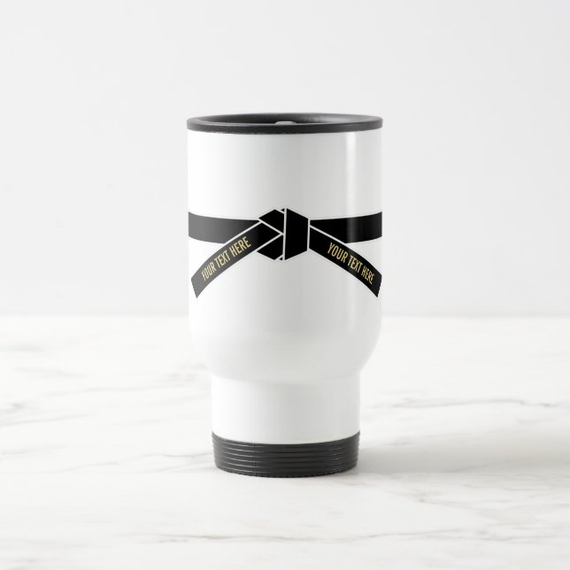 Personalisierbarer Schwarzgürtel (Kuro-obi) Reisebecher (Mittel)