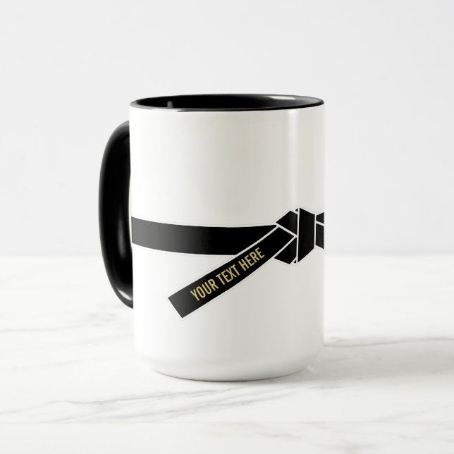 Personalisierbarer Schwarzgürtel (Kuro-obi) Tasse (Vorderseite Links)
