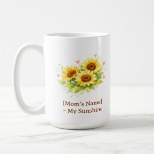 Personalisierbarer Sonnenblumen-Herz-Muttertags-Be Kaffeetasse