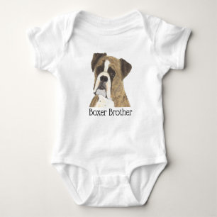 Personalisierbarer Tigerstriped Boxer Hund Baby Strampler