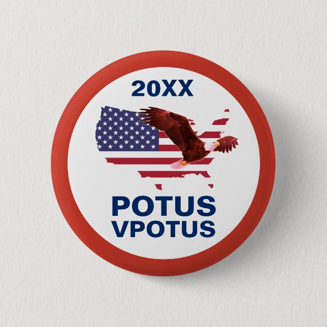 Personalisierbarer Wahlknopf Potus Adler Button (Vorderseite)