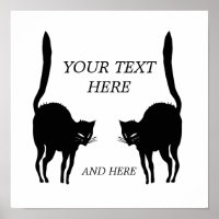 Personalisierbares Bild von zwei schwarzen Katzen