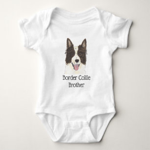 Personalisierbares Border Collie-Hund Baby Strampler