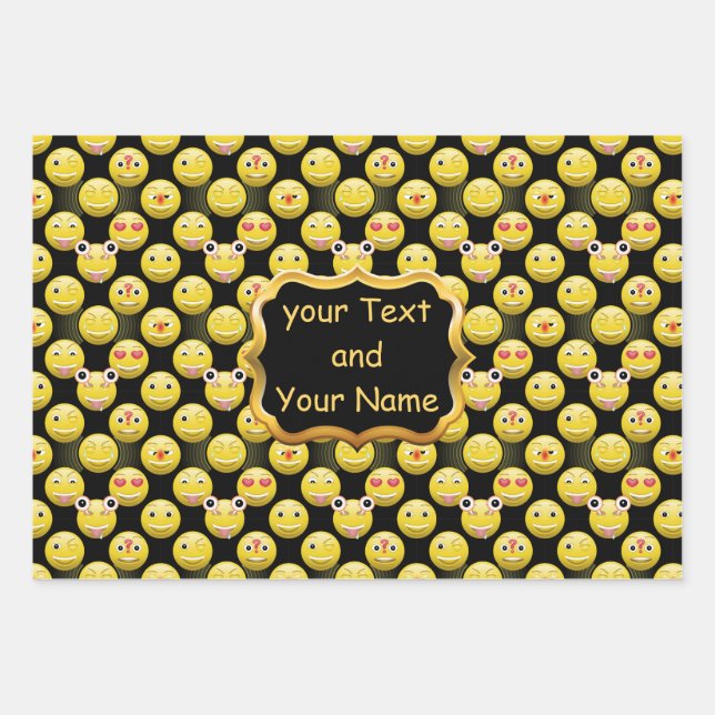 personalisierbares Emoji Packpapier Blätter Set (Vorderseite)