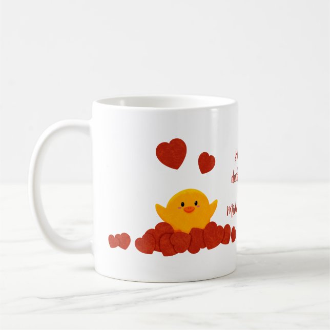 Personalisierbares Entchen zum Valentinstag Kaffeetasse (Links)
