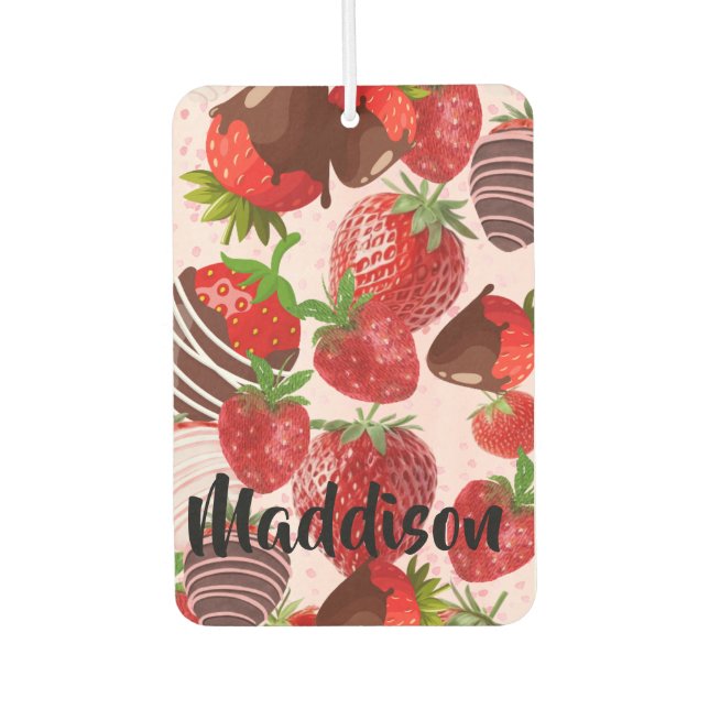 Personalisierbares Erdbeerdesign Air Freshener Autolufterfrischer (Vorderseite)