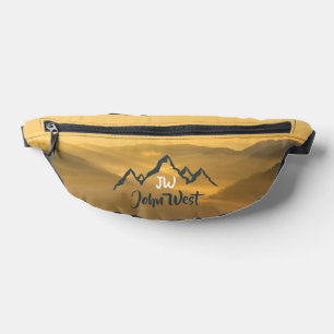 Personalisierbares Goldsonnenaufgang-Gebirge-Monog Bauchtasche