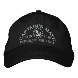 Personalisierbares Jahr und Name Captain's Mate Bestickte Baseballkappe