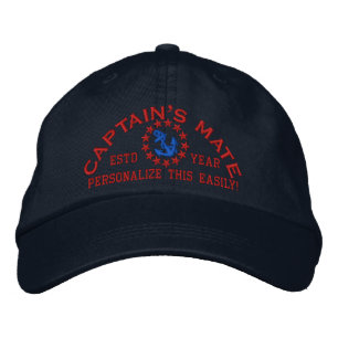 Personalisierbares Jahr und Name Captain's Mate Bestickte Kappe