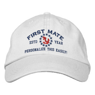 Personalisierbares Jahr und Name der ersten Mate Y Bestickte Baseballkappe
