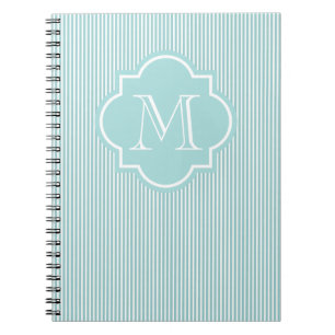 Personalisierbares Mongram M Notebook   Türkis Notizblock