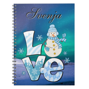 "Personalisierbares Notizbuch 'Love' mit Schneeman Notizblock