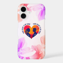 Personalisierbares Valentinstag-Blumenherz-Paar