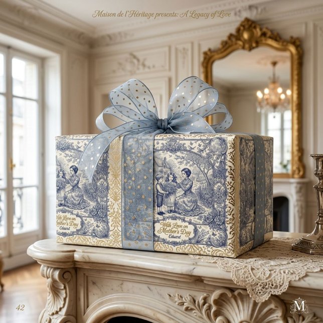 Personalisierbares Vintage-Muttertags-Geschenkpapi Geschenkpapier (Von Creator hochgeladen)