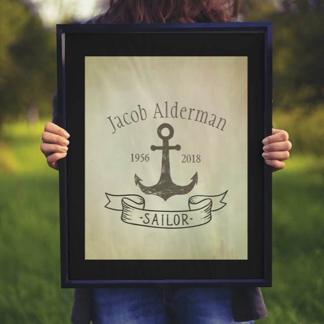 Personalisierbares Vintage-Sailor-Denkmal  Poster (Von Creator hochgeladen)