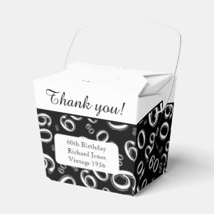 Personalisiere: 60. Geburtstagsparty Schwarz/Weiß Geschenkschachtel