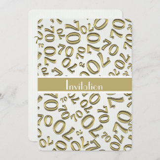 Personalisiere: 70. Geburtstagsparty in Gold und W Einladung