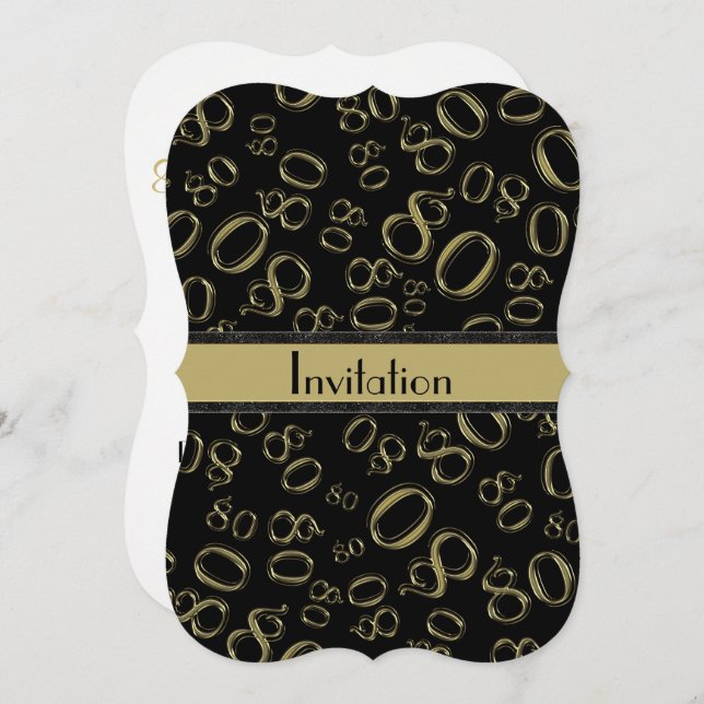 Personalisiere: 80. Geburtstagsparty Einladung (Vorne/Hinten)