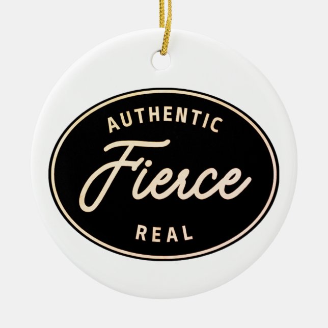 Personalisiere es! Fierce, Authentische und echte  Keramik Ornament (Vorne)