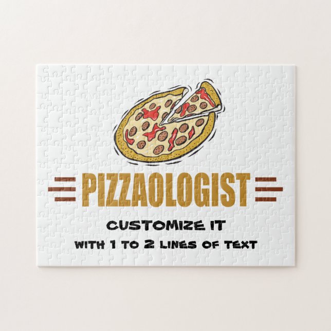Personalisiere es! Funny Pizza Liebe Pizzaologe Puzzle (Horizontal)