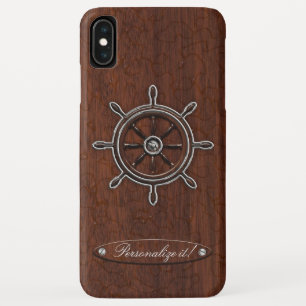 Personalisiere es! Nautical Mahogany Wheel iPhone XS Max Hülle