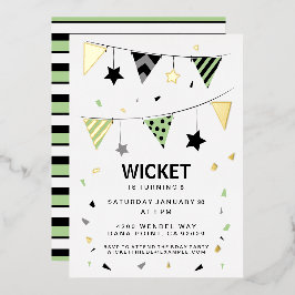 Personalisiere es! Sterne, Streifen und Confetti Folien Feiertagskarte