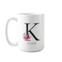 Personalisiere es! Sweet Peonies Initial 15oz Tass