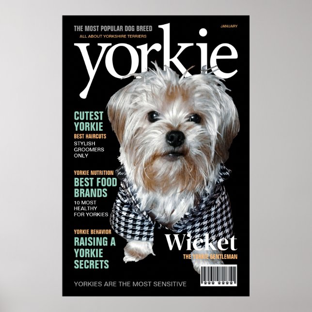 Personalisiere es! Yorkie Mag Poster (Vorne)