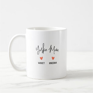 Personalisiere es! Yorkie Mama 2 Herzname Kaffeetasse