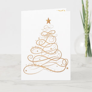 Personalisiere: Gold Metallic Filigree Weihnachtsb Feiertagskarte