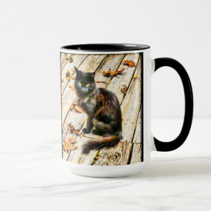 Personalisiere: Halloween Black Cat Fotograf Tasse