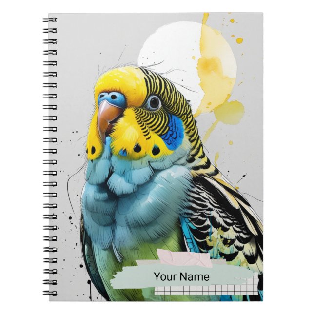 PERSONALISIERE Modernes Blaue Sittich-Vogel Notizb Notizblock (Vorderseite)