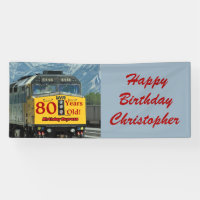 Personalisiere Name 80. Geburtstag Gelber Motor