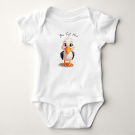 Personalisiere Name Niedlich Baby Storch Strampler