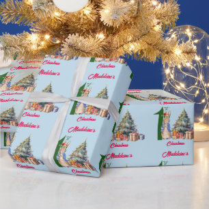 Personalisiere Name Peter der Kaninchen Erstes Wei Geschenkpapier