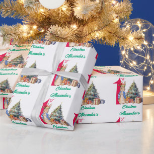 Personalisiere Name Peter der Kaninchen Erstes Wei Geschenkpapier