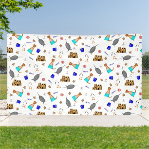 Personalisiere! Oliver The Otter Summer Beach Part Banner