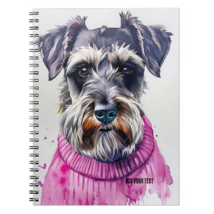 PERSONALISIERE Süße Schnauzer-Hund in rosa Pullove Notizblock